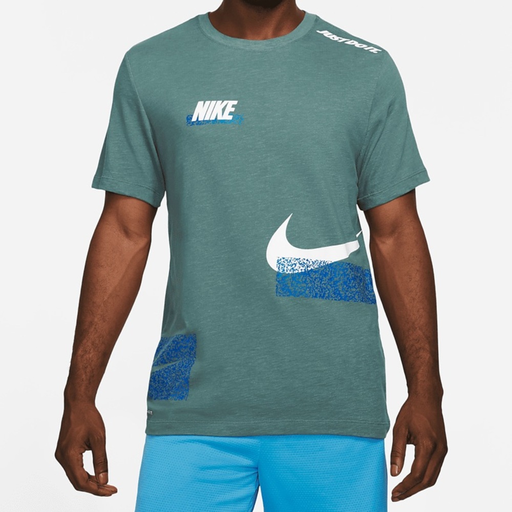 Nike Dri-Fit Training T-Shirt Print in Hasta Steam Light Green Men’s Size Small